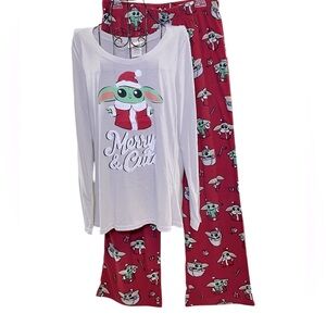 Star Wars Munki Munki Women’s Merry Cute Baby Yoda Pajama Set, Size Large